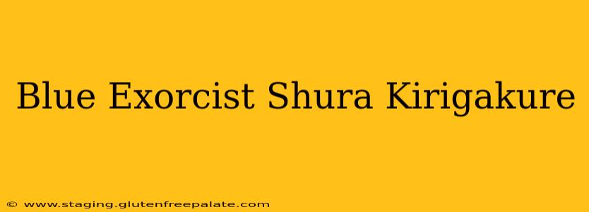 Blue Exorcist Shura Kirigakure