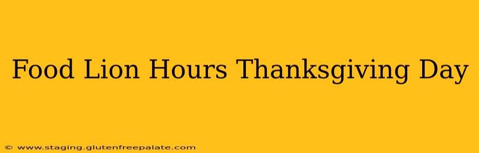 Food Lion Hours Thanksgiving Day