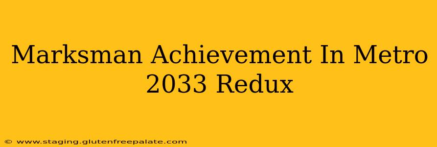 Marksman Achievement In Metro 2033 Redux