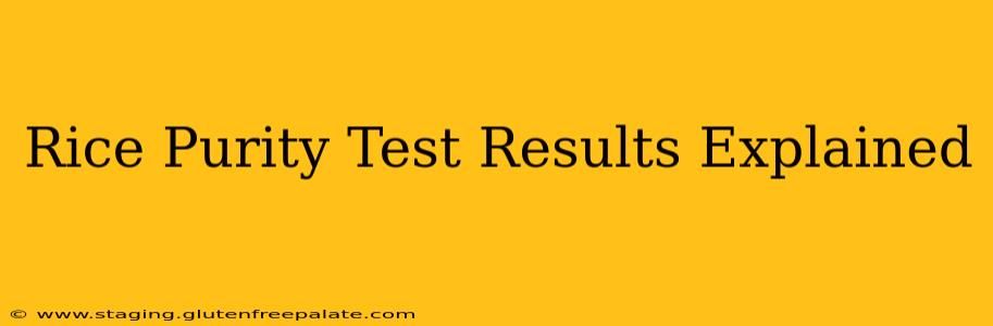 Rice Purity Test Results Explained