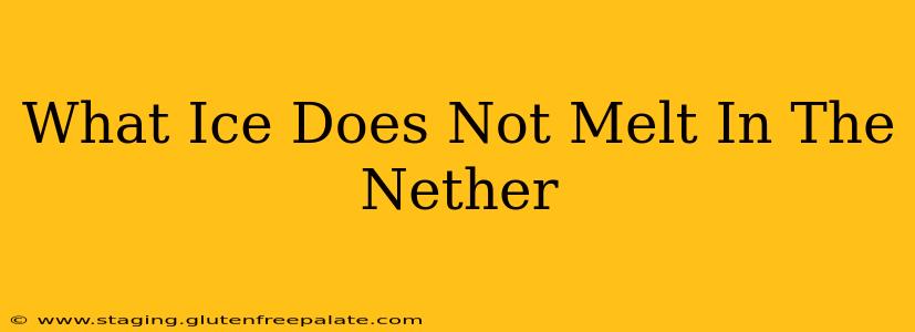What Ice Does Not Melt In The Nether