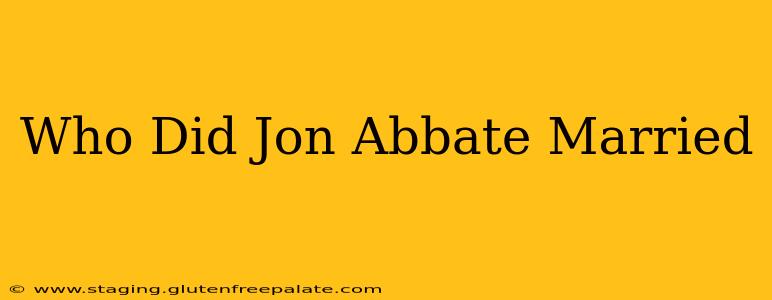 Who Did Jon Abbate Married