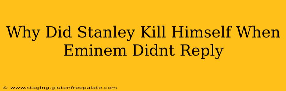 Why Did Stanley Kill Himself When Eminem Didnt Reply