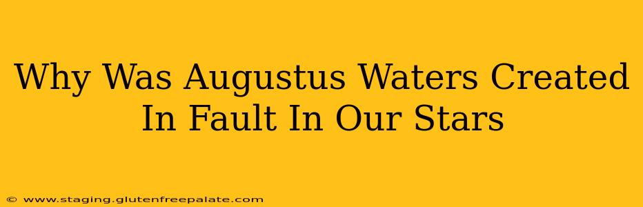Why Was Augustus Waters Created In Fault In Our Stars